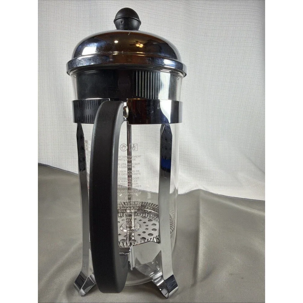 Vintage Bodum Chambord French Press Coffee Maker Chrome Glass 8 Cup 34 oz
